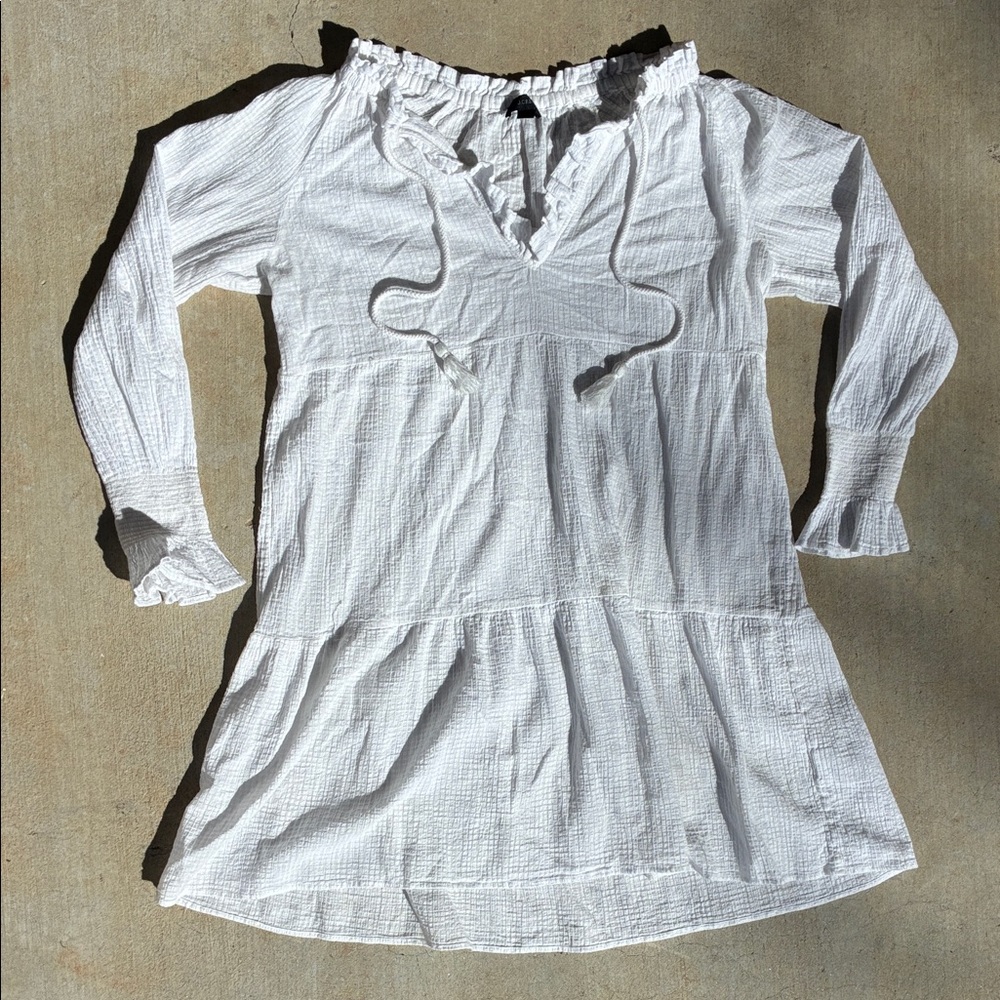 J. Crew White Textured Mini Dress